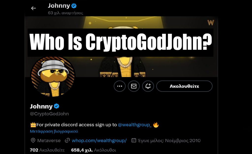 Chi è CryptoGodJohn