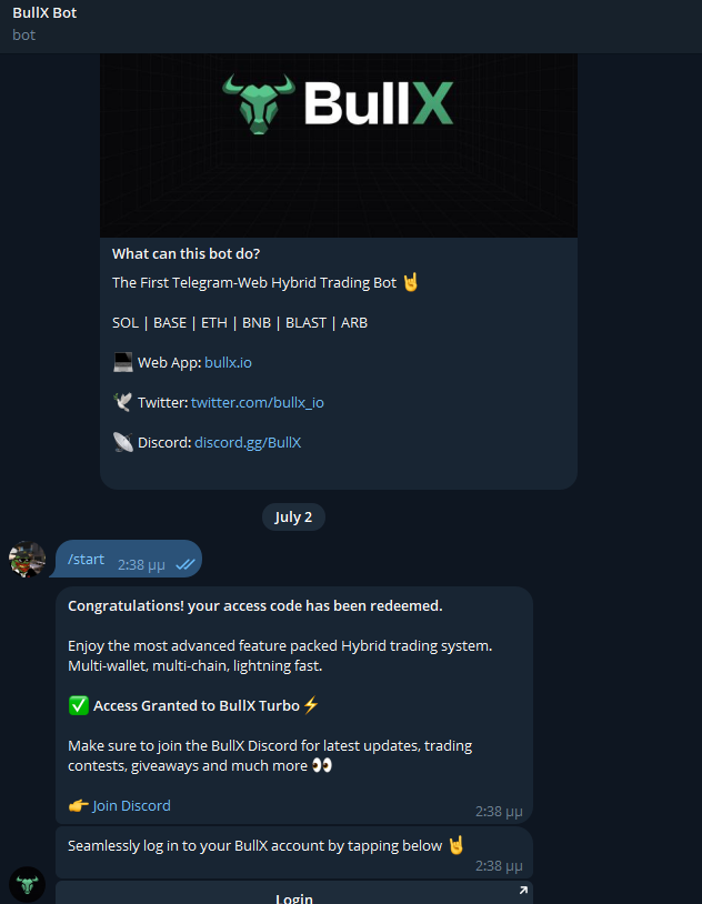 Telegram BullX Trading Bot